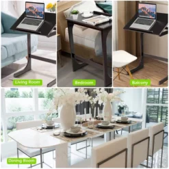 Costway Adjustable TV Tray C-Shape Sofa Couch End Table Laptop Desk W/Tilting Top Bamboo -Costway GUEST 1bdd37ff 2156 4ec2 b936 c167cd6cc822