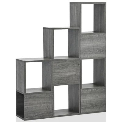 Costway Bookshelf Free Combination Bookcase Storage Organizer Display Shelf Gray 8 Costway Bookshelf Free Combination Bookcase Storage Organizer Display Shelf Gray - Image 8