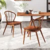 Costway Wooden Dining Chair Set Of 2/4 With High Spindle Back Rubber Wood Legs Wide Seat