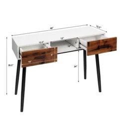 Costway 48'' Industrial Console Table With Storage Drawers Open Shelf Entryway -Costway GUEST 1cf00dd0 888a 4c04 9d35 cb9a4ed77445