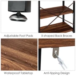 Costway 47'' Console Table 3 Tier Industrial Sofa Table Metal Frame -Costway GUEST 1dfea55d 2889 4983 b3ce aca17e0ba753