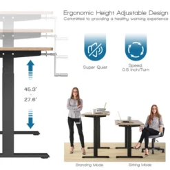 Costway 48'' Sit Stand Desk Adjustable Standing Workstation W/Crank Handle -Costway GUEST 1e264f44 246f 49c8 82d5 a578625c745b