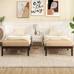 Costway Twin/Full/Queen Size Wooden Platform Bed Frame 14" With Rubber Wood Legs Under-bed Storage Brown 15 Costway Twin/Full/Queen Size Wooden Platform Bed Frame 14" With Rubber Wood Legs Under-bed Storage Brown -Costway GUEST 1e284a73 66c9 4993 ae87 407e3052da25