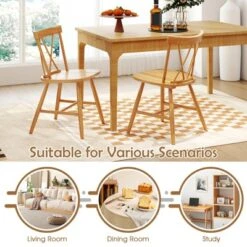 Costway Dining Chairs Set Of 2/4 Farmhouse Kitchen Chair With Rubber Wood Frame, 17 Costway Dining Chairs Set Of 2/4 Farmhouse Kitchen Chair With Rubber Wood Frame, -Costway GUEST 1e7512b6 1fb9 4dbe b248 38896817ef85