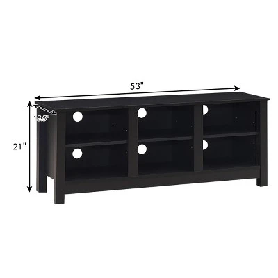 Costway TV Stand Cabinet For TV's Up To 60'' Entertainment Center W/Storage Shelves BlackBrown 1 Costway TV Stand Cabinet For TV's Up To 60'' Entertainment Center W/Storage Shelves BlackBrown