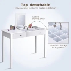 Costway Vanity Table Dressing Table Flip Top Desk Furniture White 14 Costway Vanity Table Dressing Table Flip Top Desk Furniture White -Costway GUEST 1eb80004 5c01 4ea4 95e6 329c654ddf5e