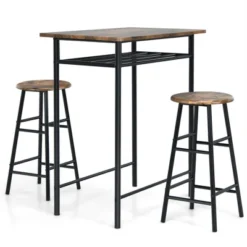 Costway 3 Pieces Bar Table Set Counter Height Dining Pub Table W/ 2 Stools 19 Costway 3 Pieces Bar Table Set Counter Height Dining Pub Table W/ 2 Stools -Costway GUEST 1f23b0da 6fe2 4ae9 935f c49cf7c3ae83