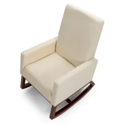 Costway Mid Century Retro Fabric Upholstered Rocking Chair Modern Armchair Beige -Costway GUEST 1f382f6f f1db 4bd0 89f6 fcdaf6ff0023
