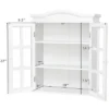 Wall-Mount Bathroom Storage Cabinet Medicine Organizer Double Doors Shelved New