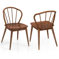 Costway Wooden Dining Chair Set Of 2/4 With High Spindle Back Rubber Wood Legs Wide Seat 18 Costway Wooden Dining Chair Set Of 2/4 With High Spindle Back Rubber Wood Legs Wide Seat -Costway GUEST 2077a7fb 877b 41f6 87ed 7d590a766006