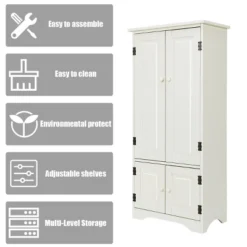 Costway Accent Storage Cabinet Adjustable Shelves Antique 2 Door Floor Cabinet White 14 Costway Accent Storage Cabinet Adjustable Shelves Antique 2 Door Floor Cabinet White -Costway GUEST 20a5d3a8 354f 4ed9 8024 13ed23c665e2