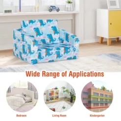 Costway 2-in-1 Convertible Kids Sofa To Lounger Flip-Out Chair W/Storage Pocket -Costway GUEST 20b36865 cf62 4fe3 9037 69e4cf3a1522