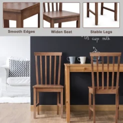 Costway Set Of 2 Dining Chair Brown Kitchen Spindle Back Side Chair With Solid Wooden Legs 16 Costway Set Of 2 Dining Chair Brown Kitchen Spindle Back Side Chair With Solid Wooden Legs -Costway GUEST 21011181 aa72 443c bf0d e7344d4e8b45
