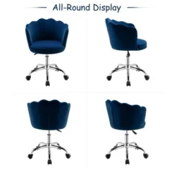 Costway Velvet Petal Shell Office Chair Adjustable Swivel Accent Vanity Armchair YellowBlueGreyPink -Costway GUEST 211a5149 8b4b 4ec2 a853 055e85ad18cf