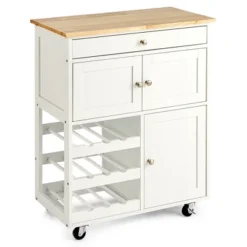 Costway Rolling Kitchen Island Serving Cart Storage Cabinet W/ Wine Rack 21 Costway Rolling Kitchen Island Serving Cart Storage Cabinet W/ Wine Rack -Costway GUEST 216281fa a0bb 4302 bfab f6001c7c613d