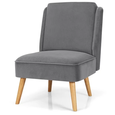 Costway Velvet Accent Chair Single Sofa Chair Leisure Chair With Wood Frame 10 Costway Velvet Accent Chair Single Sofa Chair Leisure Chair With Wood Frame - Image 10