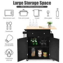 Costway Rolling Kitchen Island Utility Trolley Cabinet Storage Spice Towel Rack 15 Costway Rolling Kitchen Island Utility Trolley Cabinet Storage Spice Towel Rack -Costway GUEST 21d99c93 369e 44b6 a995 ca5c191bb1c1