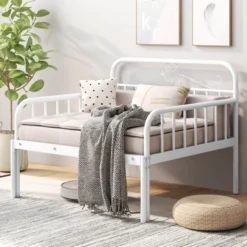 Costway Metal Daybed Extendable Daybed To Twin Size Bed Heavy Duty Slats Support Sofa Bed Black/White 15 Costway Metal Daybed Extendable Daybed To Twin Size Bed Heavy Duty Slats Support Sofa Bed Black/White -Costway GUEST 22126432 d152 4f13 9d9e 0753d45fe0c2