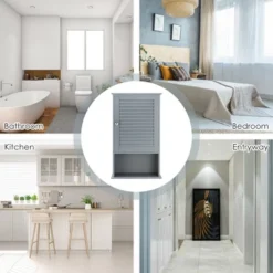 Costway Bathroom Wall Mount Storage Cabinet Single Door W/Height Adjustable Shelf Grey 13 Costway Bathroom Wall Mount Storage Cabinet Single Door W/Height Adjustable Shelf Grey -Costway GUEST 225e3928 31c8 4268 915c 85bc82eaab4b