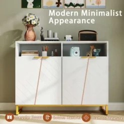 Costway 40" Buffet Storage Cabinet With 4 Doors & Adjustable Shelves Anti-Tipping Kits 14 Costway 40" Buffet Storage Cabinet With 4 Doors & Adjustable Shelves Anti-Tipping Kits -Costway GUEST 2271045a ad31 4c77 888b 25c9f415f622