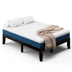 Costway Full Size Wood Bed Frame & 10'' Foam Mattress Set CertiPUR-US Certified Natural/Espresso -Costway GUEST 22cba46b 0936 4a20 ada2 97258c97292c