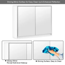 Costway Wall Mounted Bathroom Medicine Cabinet Storage Cabinet Double Mirror Door Organizer Shelf White 13 Costway Wall Mounted Bathroom Medicine Cabinet Storage Cabinet Double Mirror Door Organizer Shelf White -Costway GUEST 2310fb1b 430c 440d 8dd5 3edd7f5e6664