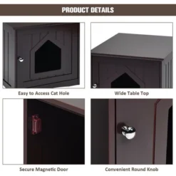 Costway Weatherproof Multi-function Pet Cat House Sidetable Nightstand -Costway GUEST 237028df 0a02 4278 aabe c5133ec827eb