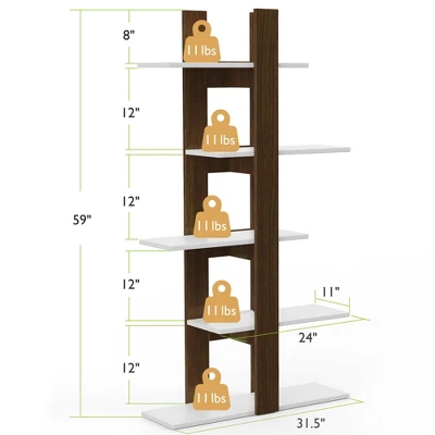 Costway 5-Tier Bookshelf Freestanding Storage Shelf Tree Bookshelf Room Divider 1 Costway 5-Tier Bookshelf Freestanding Storage Shelf Tree Bookshelf Room Divider