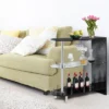 Costway Wine Rack Unit W/Tempered Glass Shelf & Glass Holders Glossy Black