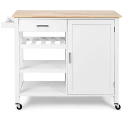 Costway 4-Tier Wood Kitchen Island Trolley Cart Storage Cabinet W/ Wine Rack White 17 Costway 4-Tier Wood Kitchen Island Trolley Cart Storage Cabinet W/ Wine Rack White -Costway GUEST 24888bd5 0f0f 4770 b381 e0ef8cfc8026