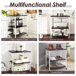 Costway 3-Tier Kitchen Baker's Rack Microwave Oven Storage Cart W/ Hook 16 Costway 3-Tier Kitchen Baker's Rack Microwave Oven Storage Cart W/ Hook -Costway GUEST 2515d684 796e 4353 9f80 cc9a6ccc401b