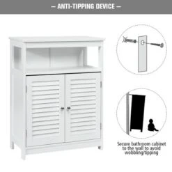 Costway Bathroom Wood Storage Cabinet W/ Double Shutter Door -Costway GUEST 253a3457 f9c5 49a5 86c9 954293dfa8bb