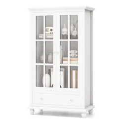 Costway Bookcase Cabinet Storage Bookshelf Organizer Tempered Glass Doors Shelf Drawer White/Black 19 Costway Bookcase Cabinet Storage Bookshelf Organizer Tempered Glass Doors Shelf Drawer White/Black -Costway GUEST 25519bba 2cb9 491d b820 ecbaaa7992f6