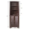 Costway Bathroom Corner Storage Cabinet Free Standing Tall Bathroom Cabinet W/3 Shelves