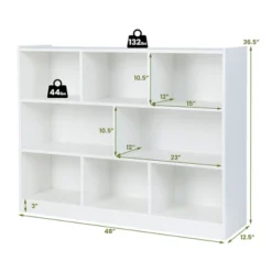 Costway 3-tier Open Bookcase 8-Cube Floor Standing Storage Shelves Display Cabinet White -Costway GUEST 26bb2807 c24a 4af4 8c27 243aa88c27dc