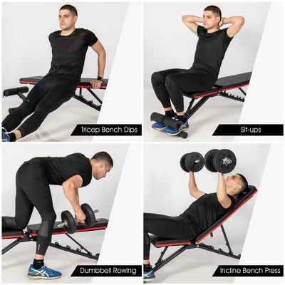 Costway Foldable Weight Bench Multifunctional Dumbbell Gym Bench W/Elastic Ropes 3 Costway Foldable Weight Bench Multifunctional Dumbbell Gym Bench W/Elastic Ropes - Image 3