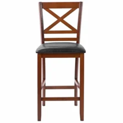 Costway Set Of 2 Bar Stools 25'' Counter Height Chairs W/ PU Leather Seat Walnut -Costway GUEST 271b3ff2 4071 4f82 ac56 9399209f0f9e