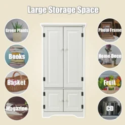 Costway Accent Storage Cabinet Adjustable Shelves Antique 2 Door Floor Cabinet White 13 Costway Accent Storage Cabinet Adjustable Shelves Antique 2 Door Floor Cabinet White -Costway GUEST 274aa1e6 d8e7 43fc af71 cfb2367a5286