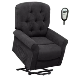 Costway Power Lift Recliner Chair Sofa For Elderly W/ Side Pocket & Remote Control BlackBrown -Costway GUEST 277e3b2c 5356 4768 8fbd 51088dbc50ea