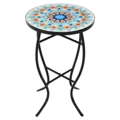 Costway Mosaic Side Table Accent Table Round Balcony Bistro End Table OrangeBlueNavy 23 Costway Mosaic Side Table Accent Table Round Balcony Bistro End Table OrangeBlueNavy -Costway GUEST 2799cf12 fe57 4885 bb71 f07f4d989158