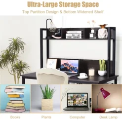 Costway Computer Desk With Hutch Bookshelf Study Wrting Desk Space Saving -Costway GUEST 27c049d7 2dc6 4b07 bfe1 23e824141c53