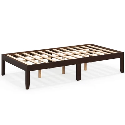 Costway Twin/Full/Queen Size Wooden Platform Bed Frame 14" With Rubber Wood Legs Under-bed Storage Brown 7 Costway Twin/Full/Queen Size Wooden Platform Bed Frame 14" With Rubber Wood Legs Under-bed Storage Brown -Costway GUEST 281f91bd 0556 4bbb a01e 402998426d72