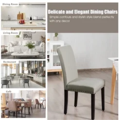 Costway Set Of 2 Fabric Dining Chairs Upholstered With Nailhead Trim 21 Costway Set Of 2 Fabric Dining Chairs Upholstered With Nailhead Trim -Costway GUEST 284d0da9 fa49 47b2 a338 ebf06a3f7142