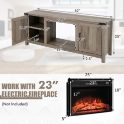 Costway 62'' Farmhouse TV Stand Entertainment Center For TVs Up To 70 Inches Natural 10 Costway 62'' Farmhouse TV Stand Entertainment Center For TVs Up To 70 Inches Natural -Costway GUEST 286f8d07 b61b 4c7d bc54 72c462b70907