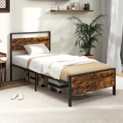 Costway Twin/Full/Queen/King Size Bed Frame With Wooden Headboard And Footboard Under-Bed Storage -Costway GUEST 28abfef6 a8e9 4439 a6a0 192560412431