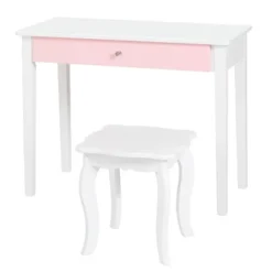 Costway Kids Vanity Set Princess Makeup Dressing Play Table Set W/Mirror White Pink 11 Costway Kids Vanity Set Princess Makeup Dressing Play Table Set W/Mirror White Pink -Costway GUEST 29437359 2d54 4a39 a99c 0726e0bbf31c