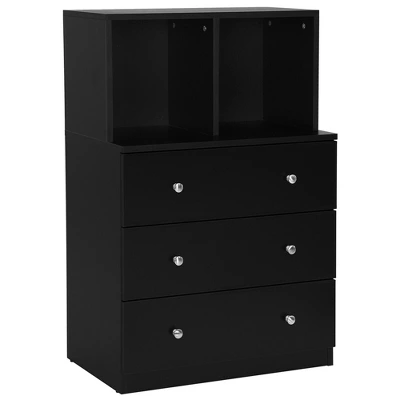 Costway 3 Drawer Dresser W/ Cubbies Storage Chest For Bedroom Living Room White/Black/Grey 12 Costway 3 Drawer Dresser W/ Cubbies Storage Chest For Bedroom Living Room White/Black/Grey - Image 12