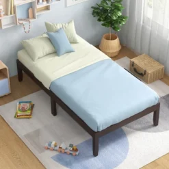 Costway Twin/Full/Queen Size Wooden Platform Bed Frame 14" With Rubber Wood Legs Under-bed Storage Brown 14 Costway Twin/Full/Queen Size Wooden Platform Bed Frame 14" With Rubber Wood Legs Under-bed Storage Brown -Costway GUEST 295f8320 ca41 4171 8b10 3c57e5b923f6