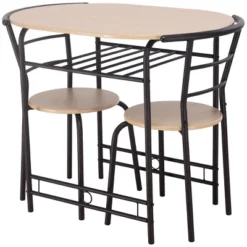 Costway 3 Piece Dining Set Compact 2 Chairs And Table Set With Shelf Storage -Costway GUEST 29f23313 1b38 4239 8038 3e24545f7689