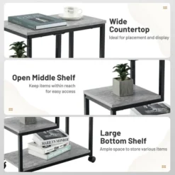 Costway 3 Tier Side Table With Casters Mobile End Table Storage For Living Room Bedroom -Costway GUEST 2ab4acb6 cb07 4cdc 97a9 7da6d14b972f